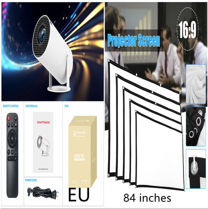 HY300 Pro Smart Mini Projector — 4K Support, WiFi 6 & Bluetooth 5.0