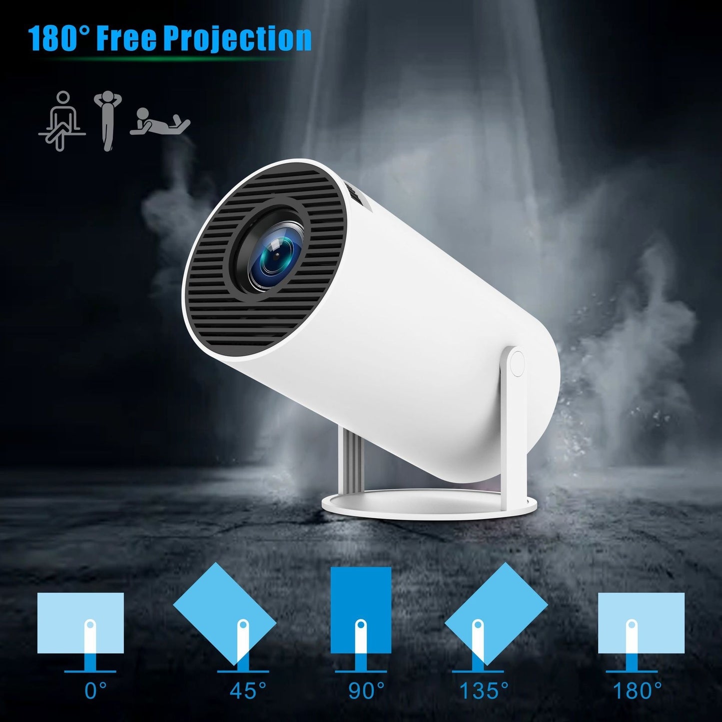 HY300 Pro Smart Mini Projector — 4K Support, WiFi 6 & Bluetooth 5.0