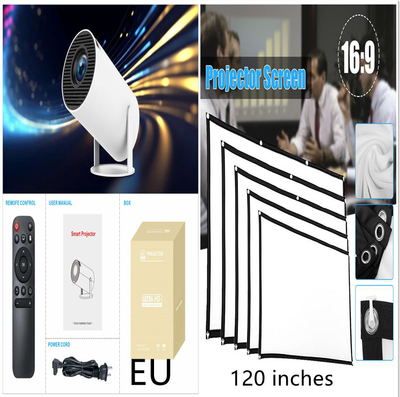 HY300 Pro Smart Mini Projector — 4K Support, WiFi 6 & Bluetooth 5.0