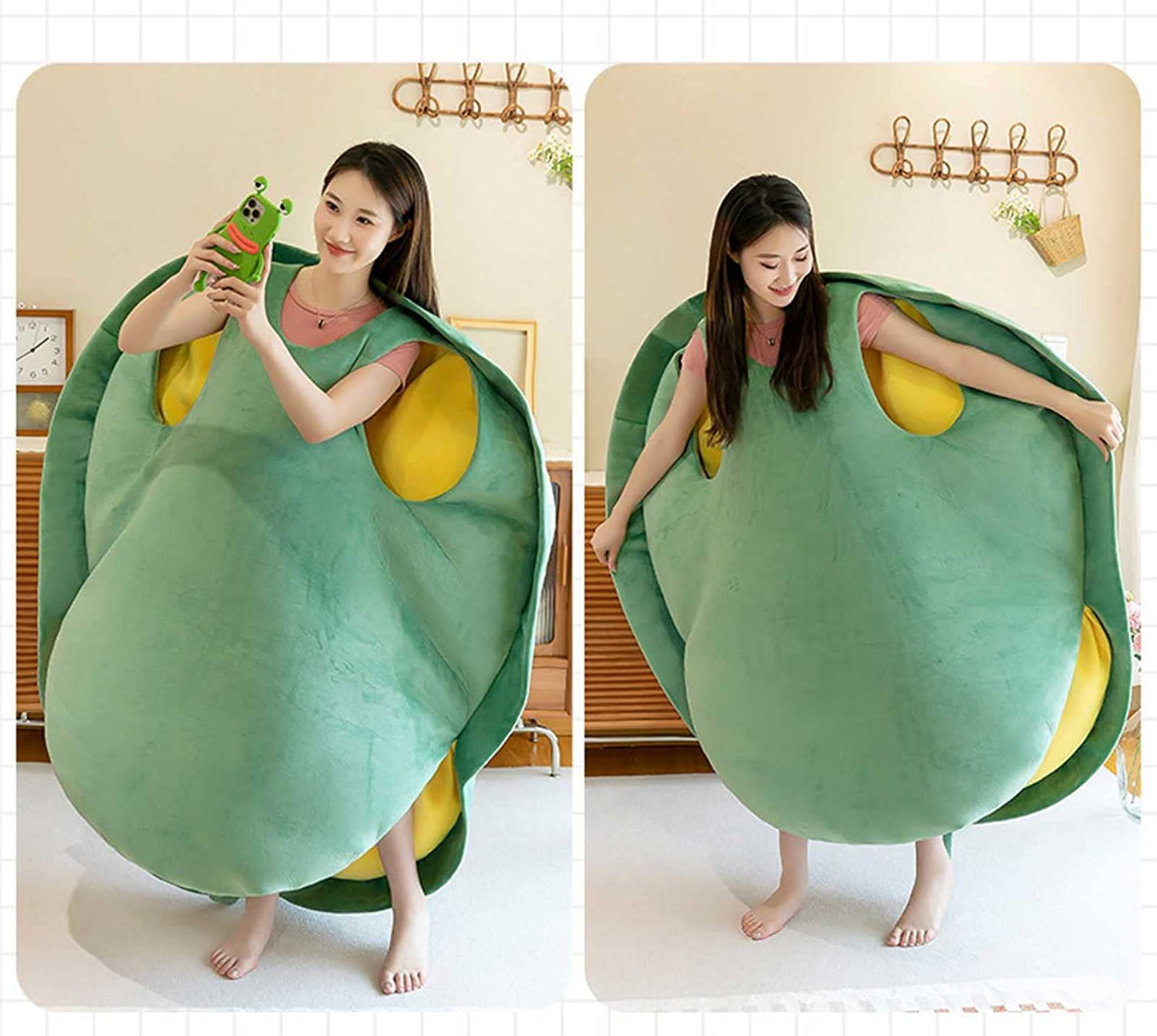Almohadas usables de caparazón de tortuga - Verde