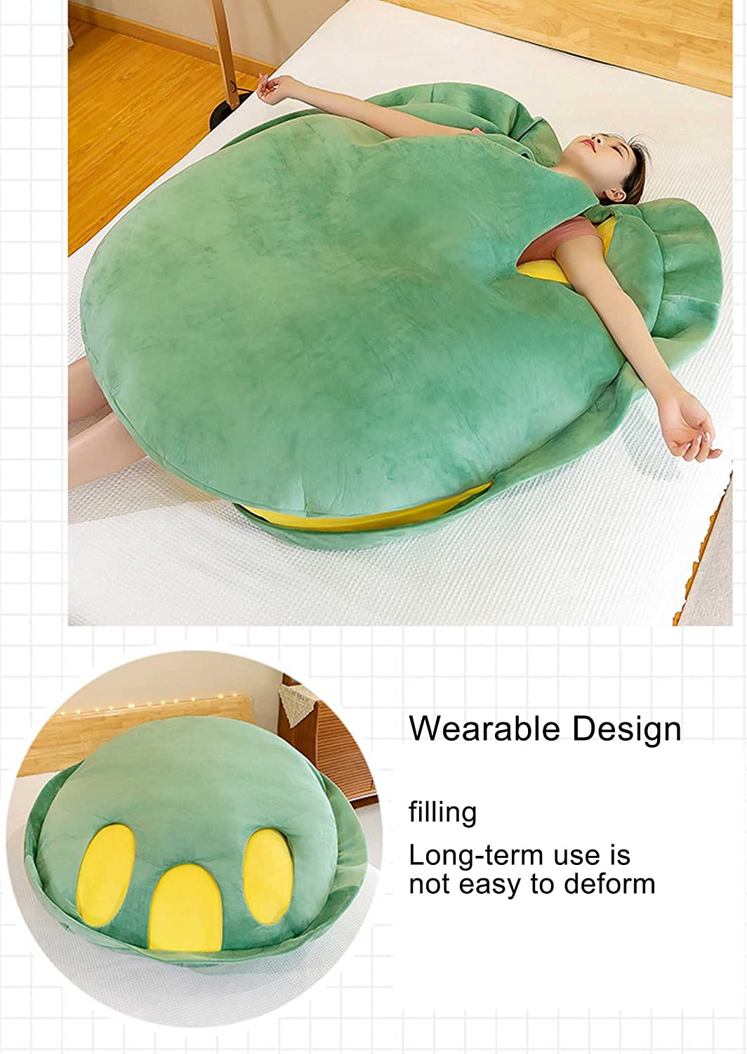 Almohadas usables de caparazón de tortuga - Verde